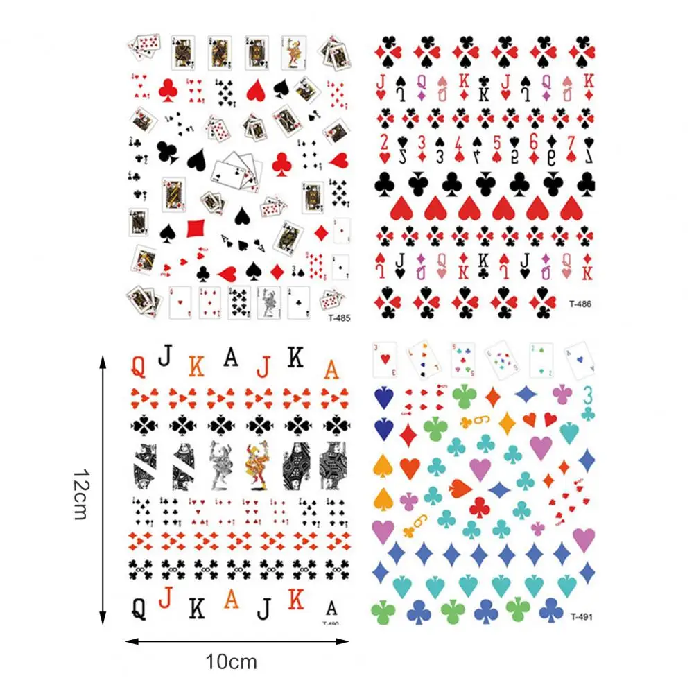 

Hot Sales!!! 10Pcs/Set Nail Decal Poker Flower Pattern Removable Multiple Styles Adhesive Decoration Stickers for Nail Art