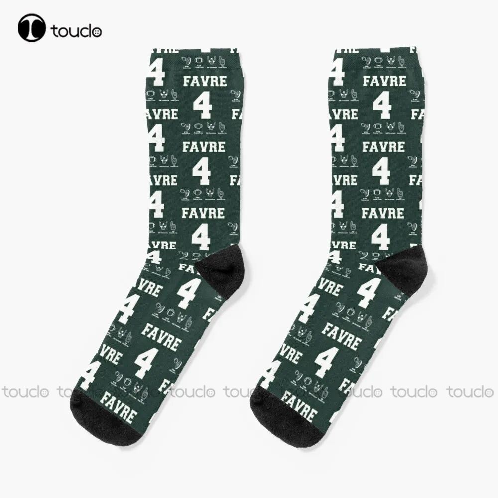 

Футбольные носки Brett Favre, персонализированные носки унисекс для девочек, подростков, молодежи, цифровая печать 360 °, подарок