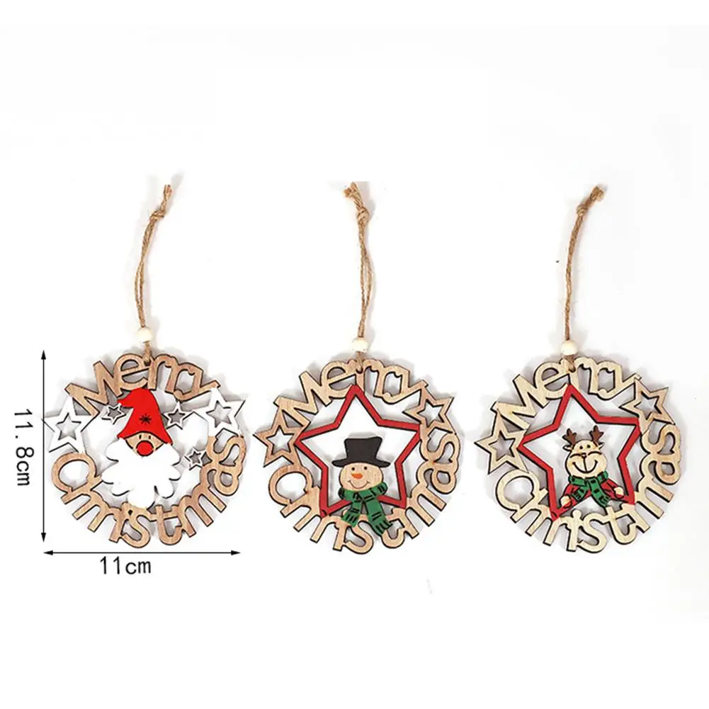 Новое Рождественское украшение из натурального дерева ручная роспись ажурные