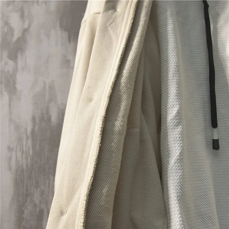 

Spring men oversize jacket fashion Couple Solid color thin loose hooded coat autumn mens Single-breasted Cardigan with hat Top