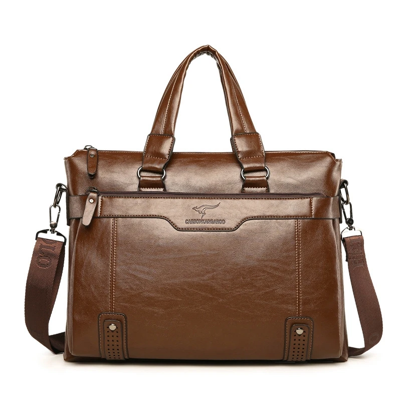 Weysfor Men's Briefcase Business Travel Handbag High Quality PU Leather Totes Men Laptop Shoulder Bag Messenger Bags For Male