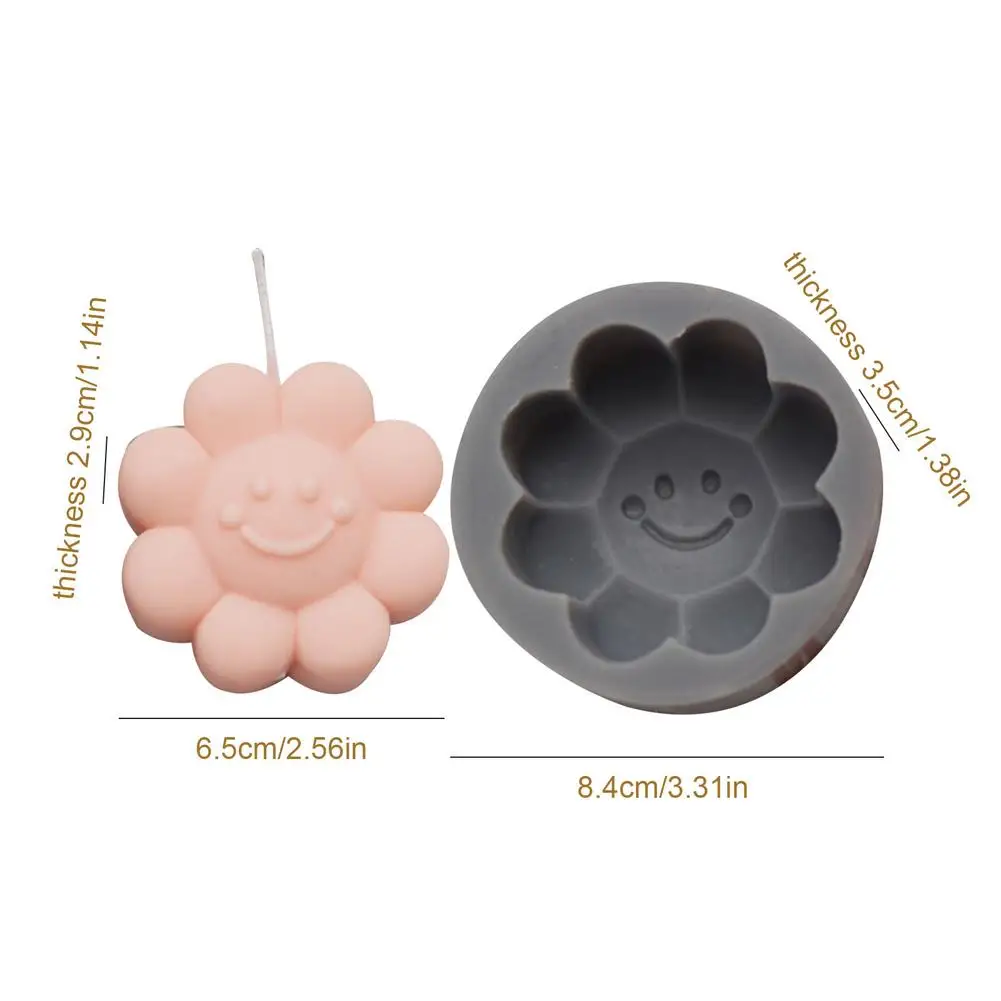Форма для ароматерапии свечи смайлик цветок 3D силиконовая форма