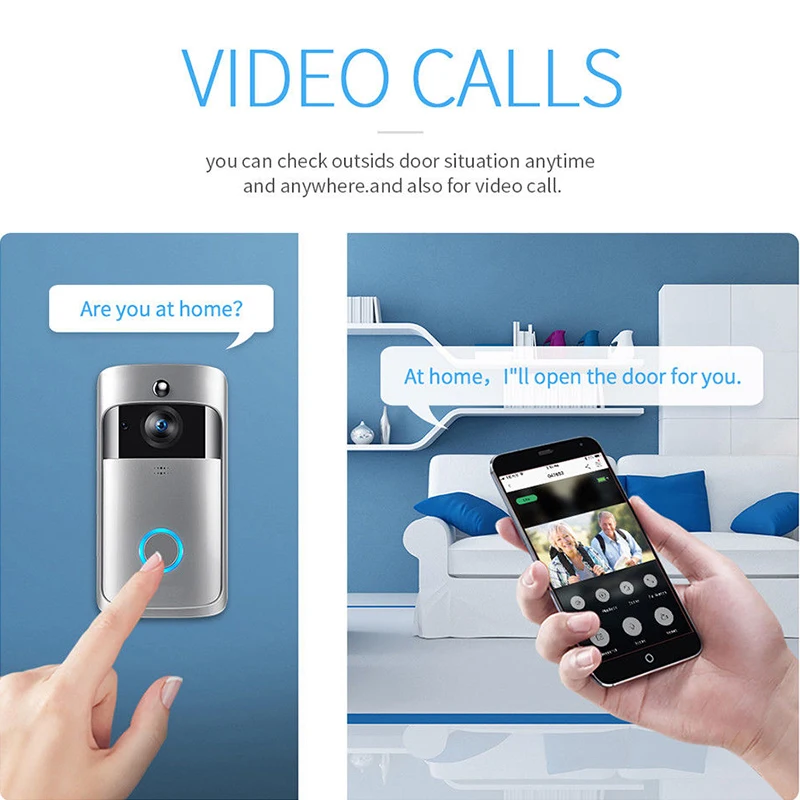 Беспроводной WiFi дверной звонок видеодомофон умный дом IP Звонок камера охранная