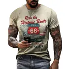 Летняя мужская новая модная футболка в стиле ретро, свободная одежда с короткими рукавами, футболка с круглым вырезом и принтом 66 слов, 2021