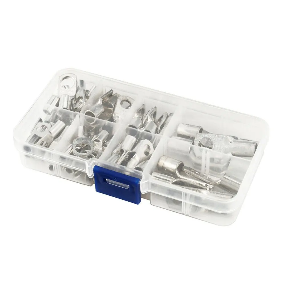 60 шт. Серебряный SC Луженая медь наконечник кольцо провода разъемы для батареи