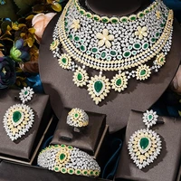 kellybola fashion gorgeous high quality zircon necklace earring bangle ring 4pcs dubai noble wedding banquet trendy jewelry set