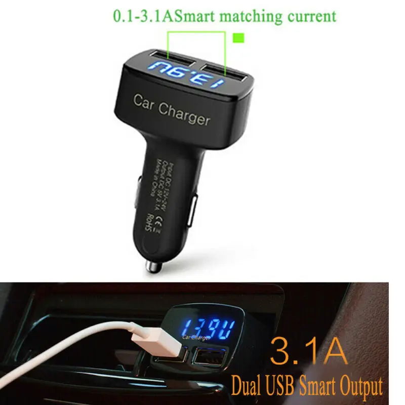 Новинка 2019 автомобильное зарядное устройство USB двойной порт QC3.1 Сверхбыстрая