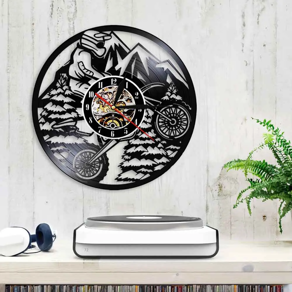 Настенные часы 3d для экстремального спорта мотоцикла декоративные виниловая