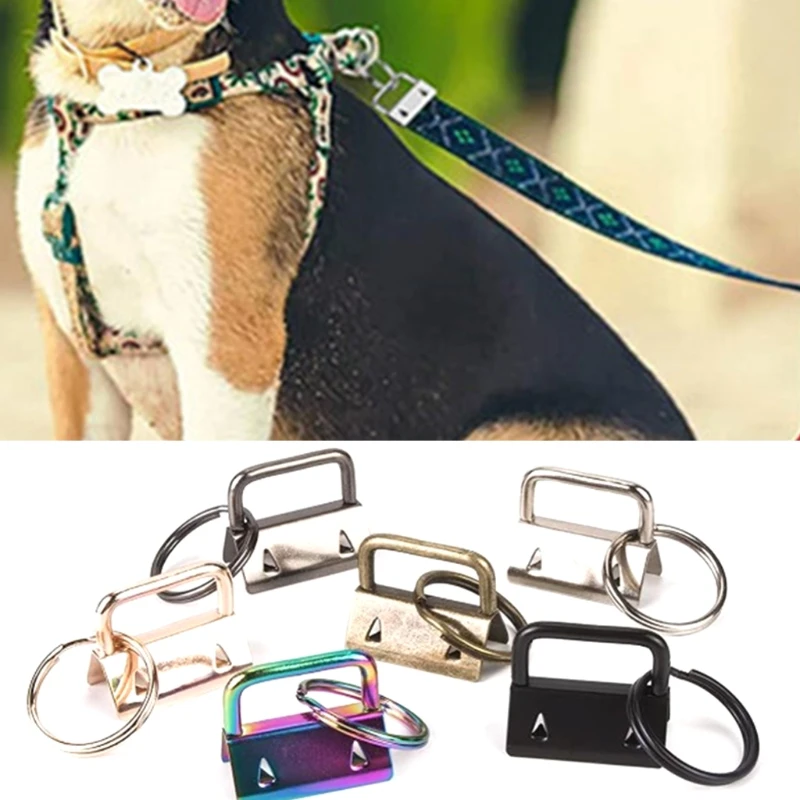 

2021 New 50pcs Key Fob Hardware 1 Inch with Glass Running Pliers Tools Set for Wristlet Keychain Key Lanyard Making Supplies