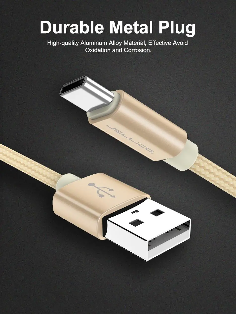 Jellico usb type C кабель для samsung Xiaomi Redmi Note 7 8 10 3A провод для быстрого заряда шнур USB-C зарядное устройство мобильный телефон кабель usbc