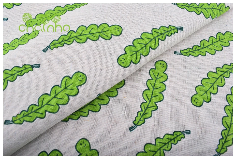 Chainho, серия Green Leaves, хлопковая льняная ткань с принтом для самостоятельного шитья и шитья дивана, скатерти, занавески, сумки, материал подушки