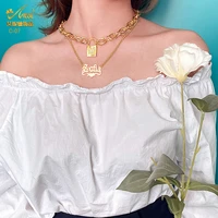 gold color multilayer chain choker jewellery plated vintage womens necklaces on the neck hiphop jewelry for women 2021 trend