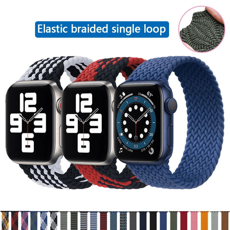 

Плетеный нейлоновый ремешок для Apple watch band 44 мм 40 мм 38 мм 42 мм, эластичный тканевый браслет для iWatch series 3 4 5 se 6