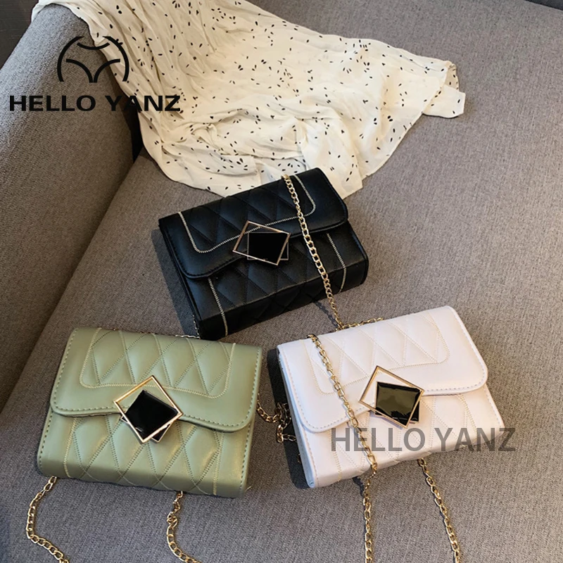 

Women's Fashion One-shoulder Diagonal Bag Ladies Small Square Bag Fashion Metal Chain Minimalist Female Bags Coin Purse