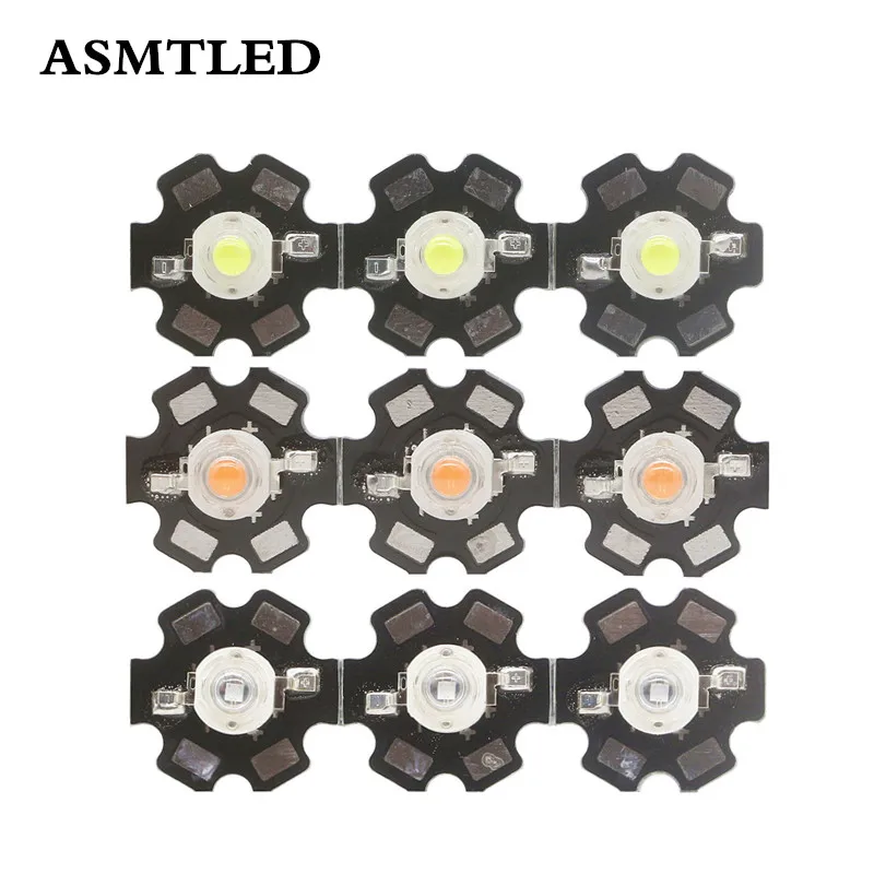 Светодиодный светильник высокой мощности с печатной платой 10 100 1000 шт. 1 Вт 3