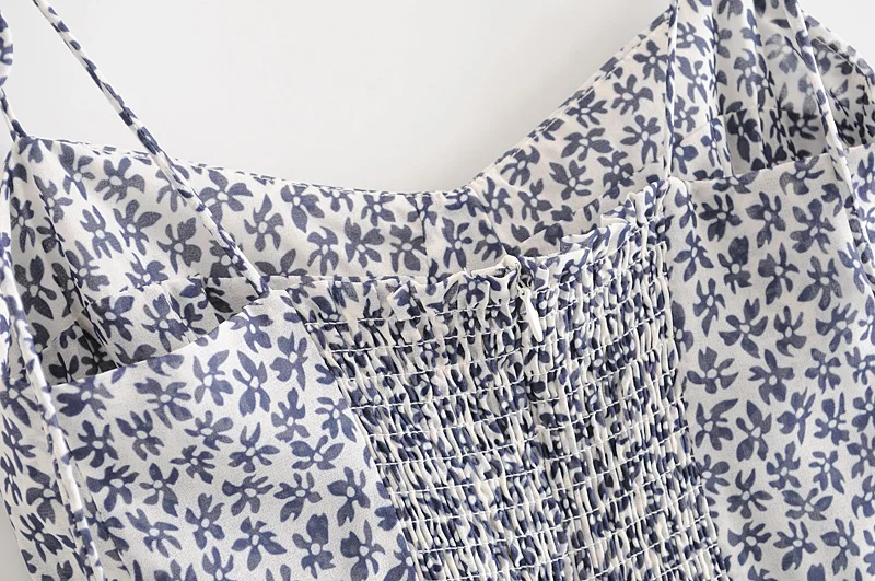 Bazaleas праздничное серое платье с цветочным принтом на тонких бретелях женское