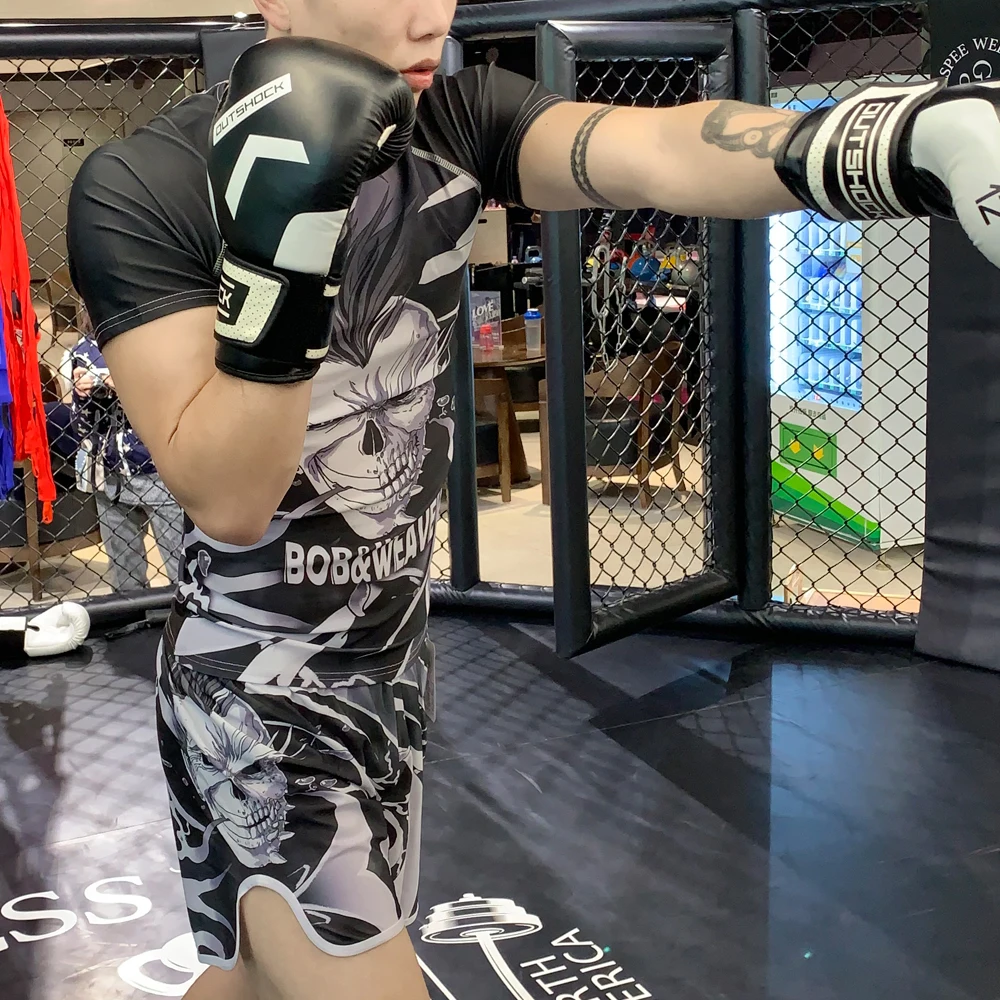 Мужская футболка набор футболки с боксом принтом тигра одежда для ММА бега