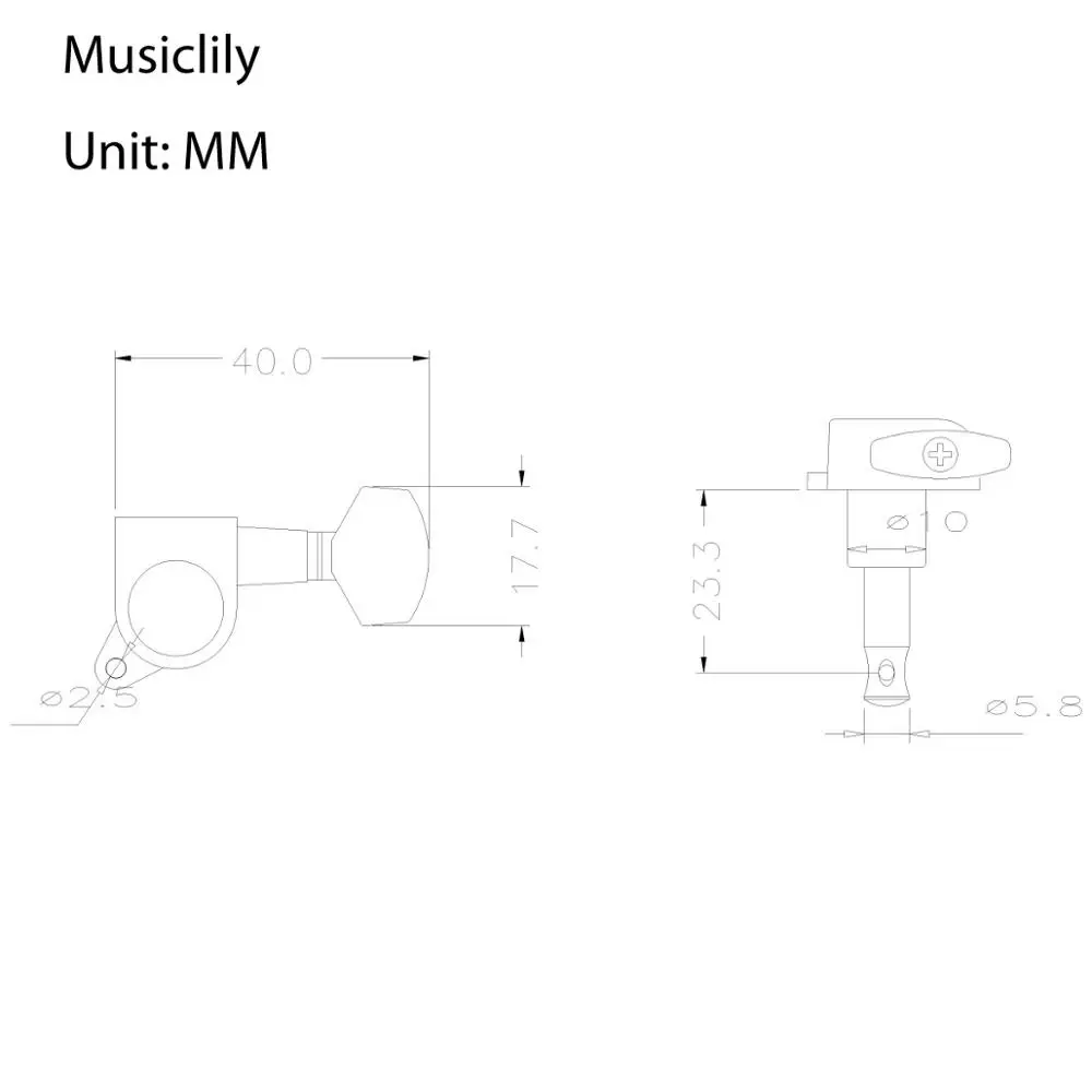 Musiclily 6-in-line запечатанная гитара Tuners Настройка клавиш колышки машинные головки