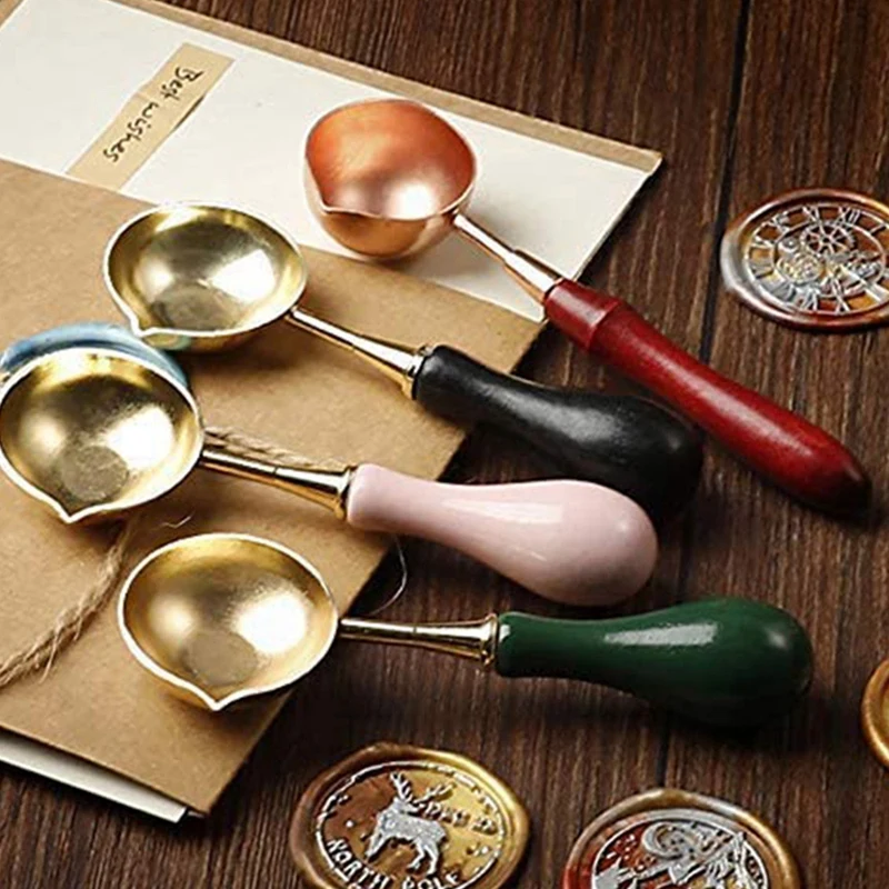 

4PCS Wax Sealing Spoon,Wax Furnace Tool for Melting Wax Seal Stick,Sealing Wax Beads,for Wedding Wax Envelope Seal Stamp