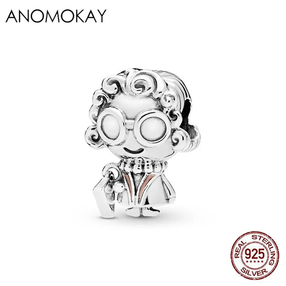 ANOMOKAY стерлингового серебра 925 Семья, очаровательный, подрходит к оригиналу Pandora, браслет, дедушка и бабушка для маленьких мальчиков и девочек Серебряные ювелирные изделия