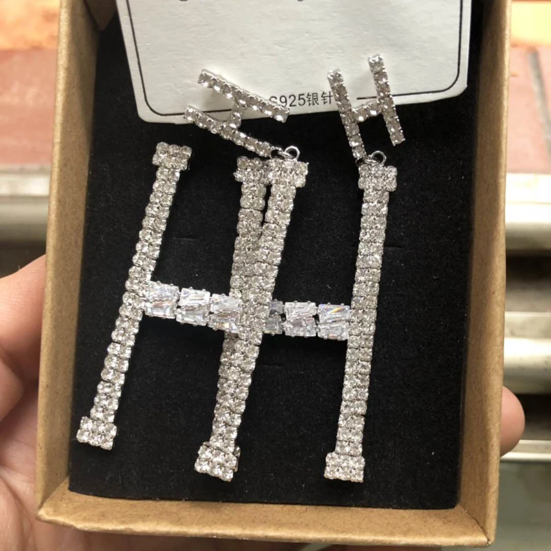 Роскошные висячие серьги с большими буквами Женские Ювелирные изделия полным