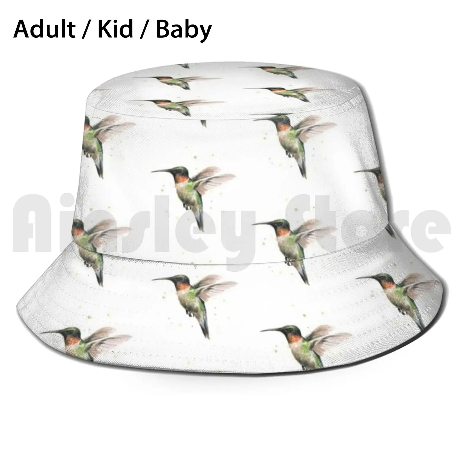 Складная шапка от солнца Колибри акварельная Защита УФ излучения для колибри |