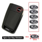 5 шт. 14 мм наклейки на автомобильные ключи с эмблемой аксессуары с логотипом для KIA K2 K3 K5 Sorento Sportage R Rio Soul Cee 'd Forte K9 Optima