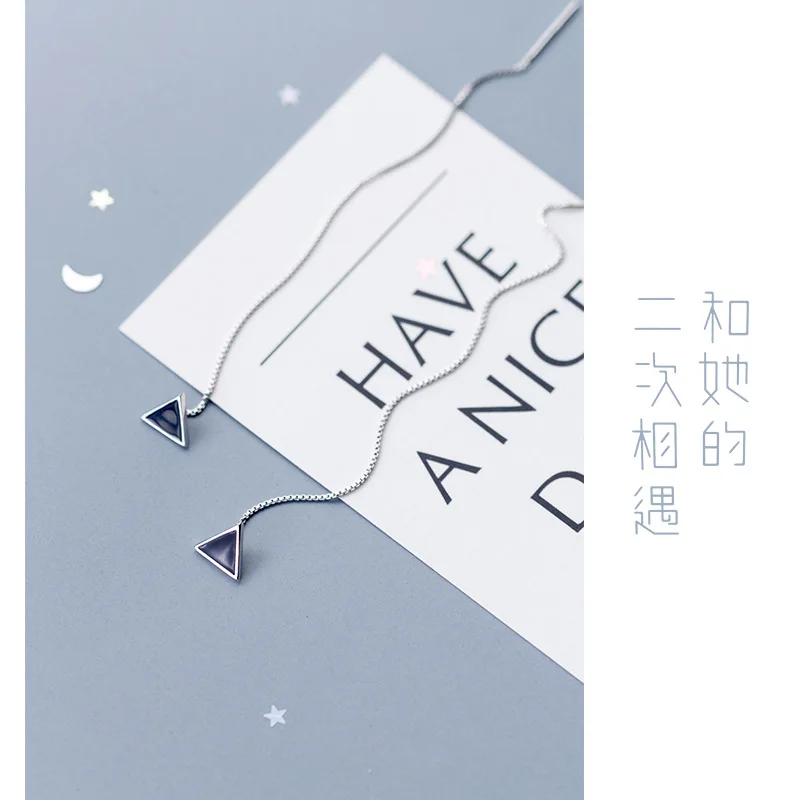 Trusta 100% 925 стерлингового серебра серьги гвоздики ювелирное изделие черным