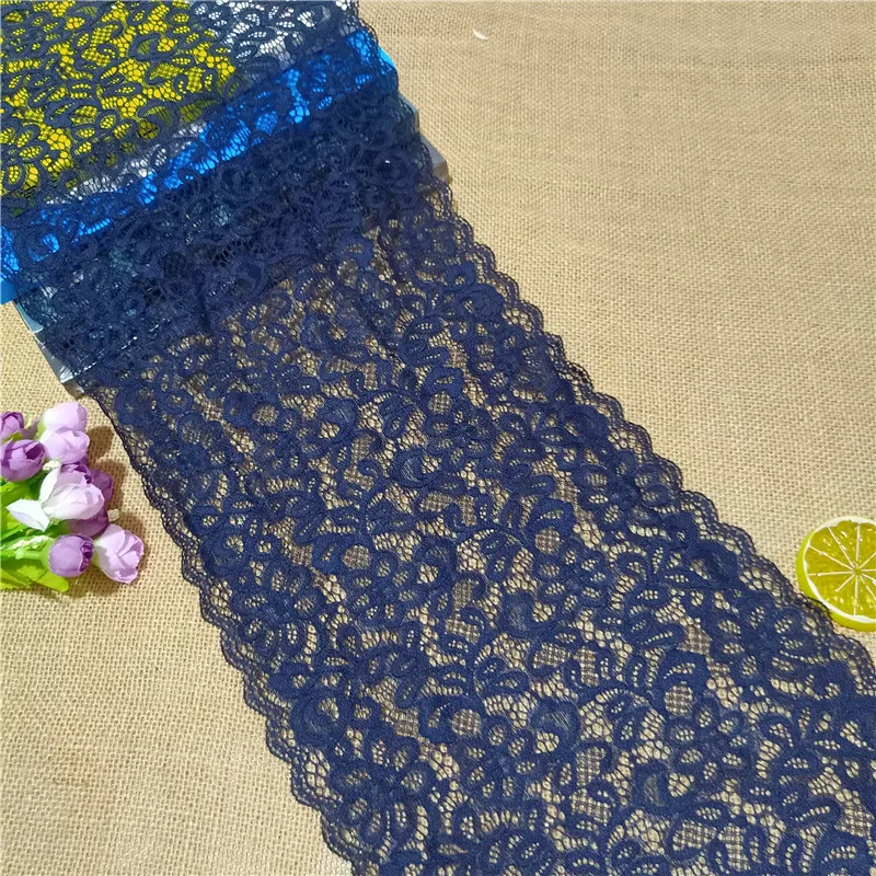 

22.5cm Salouva Elastic Tissuse Broderie Anglaise Swiss Lace Fabric On The Grid For Diy Sewing Crafts Dress Underwear E2005-1