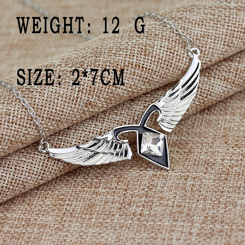 Ожерелье City Of Bones Force с кристаллом, украшенное крыльями ангела, является ярким украшением цепочки и подарком на Рождество.
