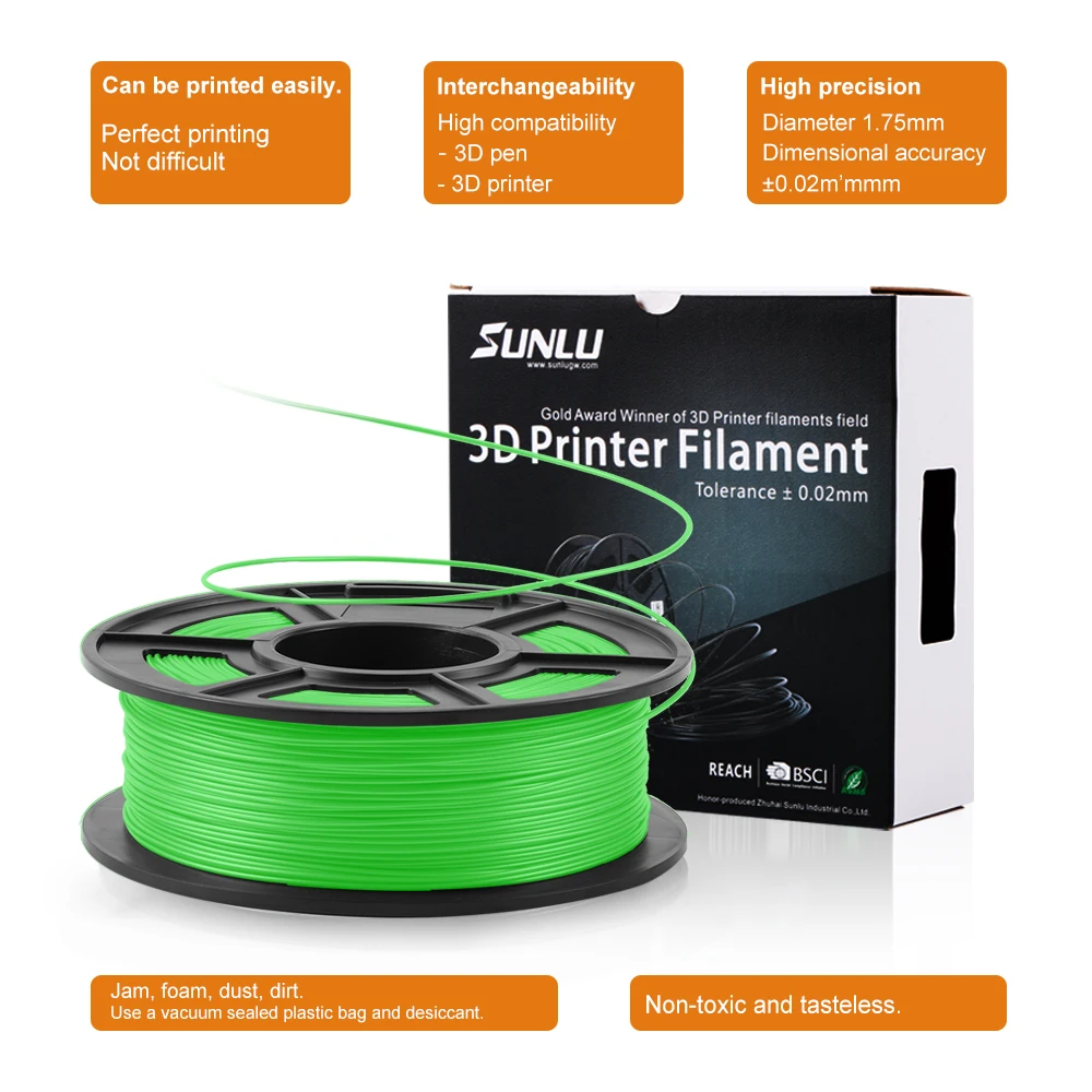 SUNLU PLA плюс 1,75 мм 1 кг/2.2lb 3D-принтеры нити катушки DIY творческие игрушки шерстяная куртка с цветочным узором и широкими цвет возможен оптовый заказ