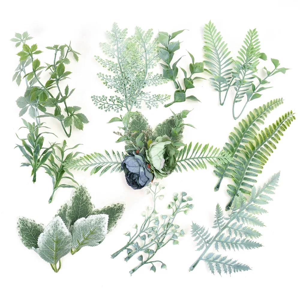 5 шт. искусственные цветы листья растение букет свадебное домашнее
