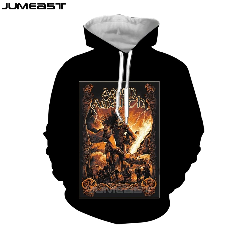 Jumeast бренд для мужчин/для женщин 3D печатных Толстовка Amon Amarth с длинным рукавом спортивный пуловер весенние толстовки