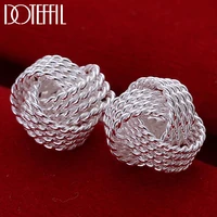 doteffil 100 real 925 sterling silver elegant soft winding stud earrings for women wedding engagement jewelry