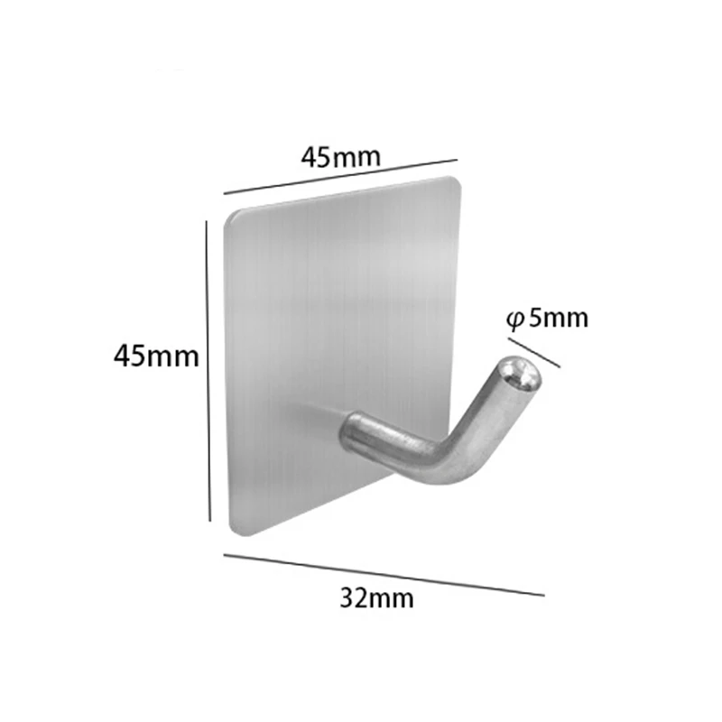 

Office Towel Hooks Bathroom Hooks Hook - Self Adhesive Hooks Hanging Keys for Kitchen Stick on Wall Stainless Steel 4 Packs