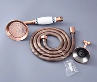 antique red copper brass bathroom telephone shape hand spray bracket handheld shower head 1 5m hand held shower head hose mhh125