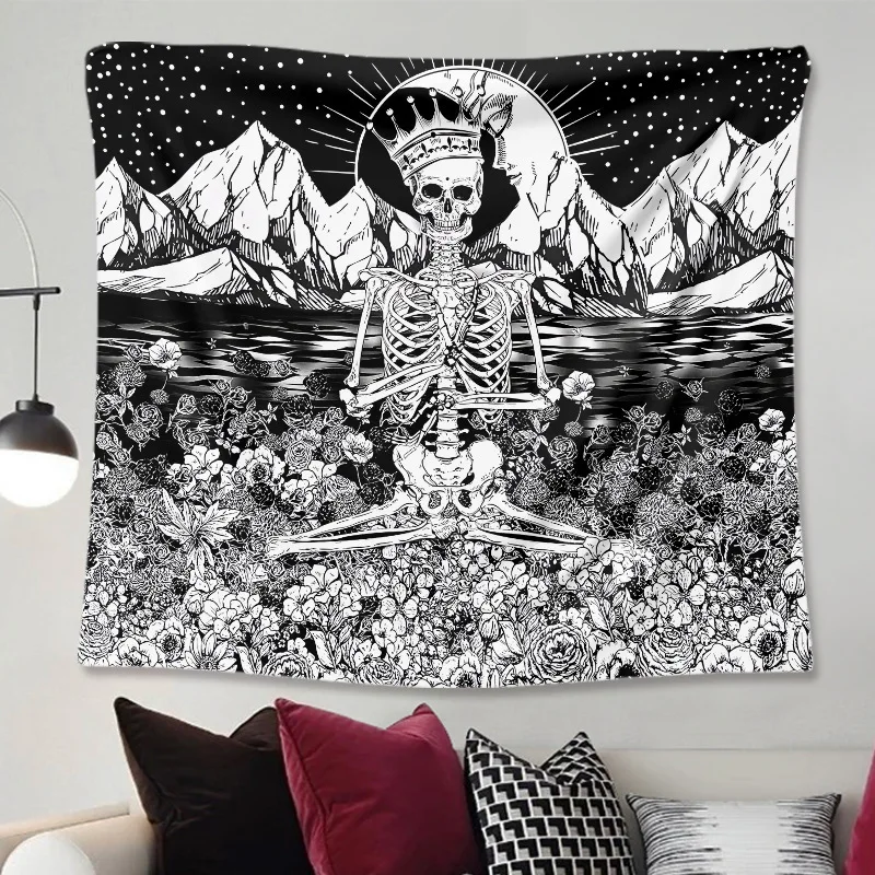 

Art Wall Hanging Tapestry White Black Sun Moon Mandala Tapestry for Living Room Decor Home Aesthetics Decoration Accessories