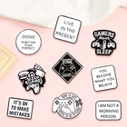 Геометрический текст креативный модный мультяшный геймпад масляная капля брошь на лацкан значок джинсовая сумка подарок для мужчин женщин модные украшения