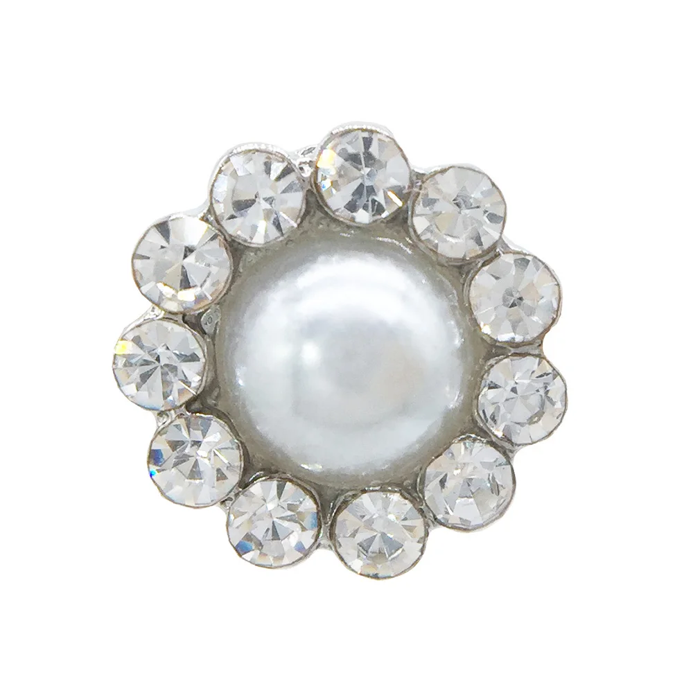 5 шт. 10 мм жемчужные женские пуговицы стразы из металлического цинкового сплава