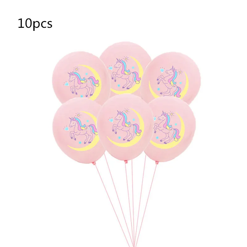 Unicorn pink 10 шт. 12 дюймов Единорог латексные шары собака день рождения баллон гелия украшения пчела Акула панда надувные globos детские игрушки - Цвет: Unicorn pink