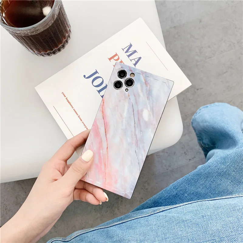 Модный коралловый красный мраморный текстурный чехол для телефона iphone 11 Pro Max 7 8