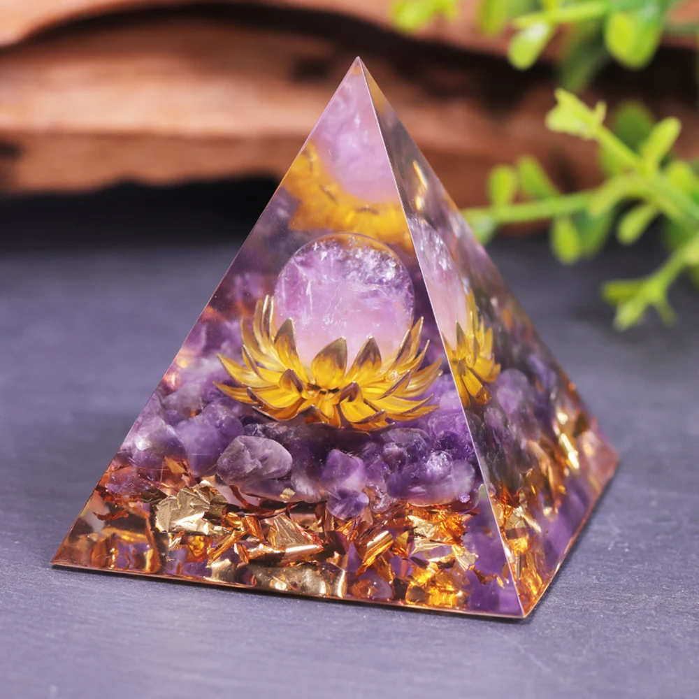 

Healing Crystals Chakra Stones Emf Protection Orgone Pyramid Reiki Energy Meditation Pyramid For Positive Energy With Quartz