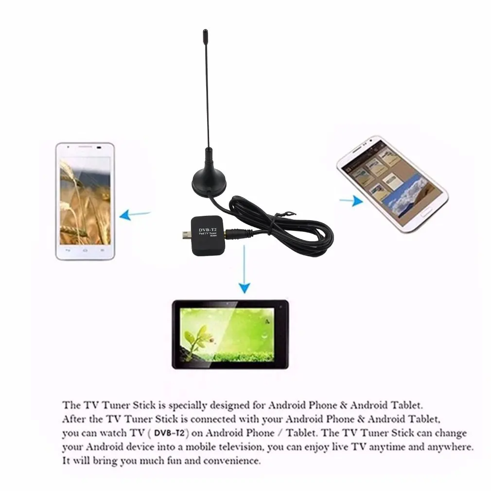 Цифровой ТВ-приемник HD USB-флешка для телефона Android DTV спутниковый ресивер USB-часы