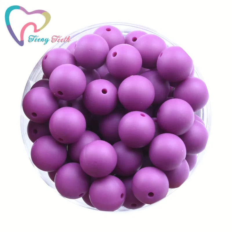 Teeny Teeth 10 PCS French Plum/Magenta Silicone Round Dia 9-19 MM Teething Beads Rodent Bracelet DIY Crafts Baby Teether | Украшения и