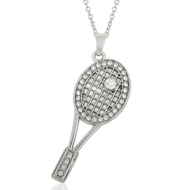 Прозрачный горный хрусталь бадминтон подвеска в виде ракетки ожерелье