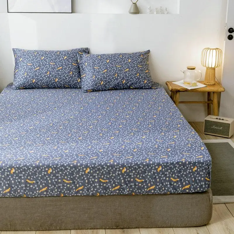 

Country Floral Series Bed Sheet Pure Cotton High Quality Fitted Sheet Mattress Cover Four Corners With Elastic Band Bed Sheet