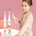 Детская электрическая зубная щетка с мультяшным рисунком IPX 7, Мягкая зубная щетка для защиты детей, модные автоматические зубные щетки для девочек и мальчиков