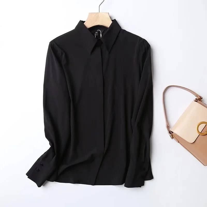 

Увядшая Осенняя модная блузка для женщин в английском стиле, Офисная женская простая однотонная Современная блузка, модная женская шифоновая рубашка, топы 2022