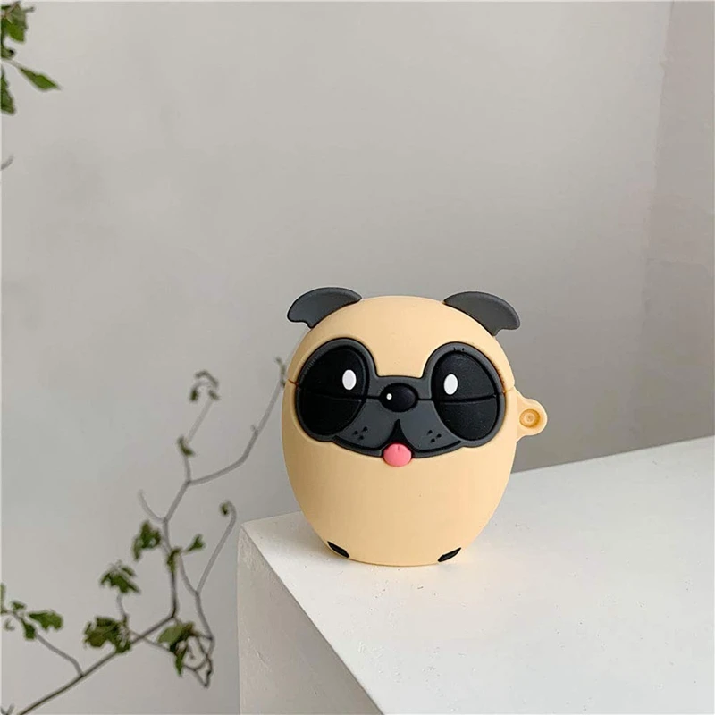 3D креативный отличительный яркий язычок мопса дизайн для Airpods чехол мягкий