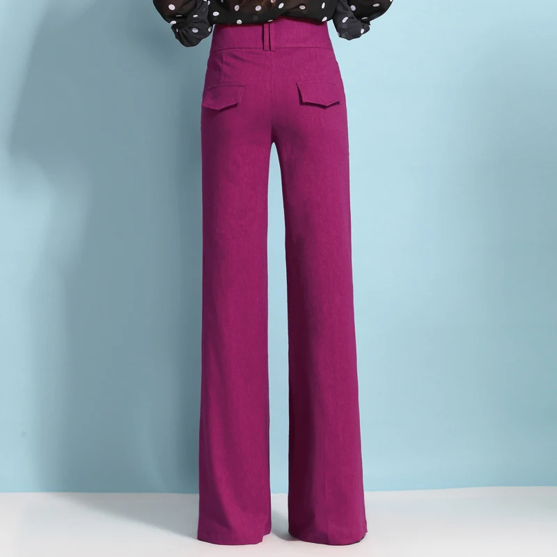 Весна 2020 новые красные льняные широкие брюки с подвеской женские драпированные